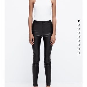 Zara Brown Faux Leather Leggings